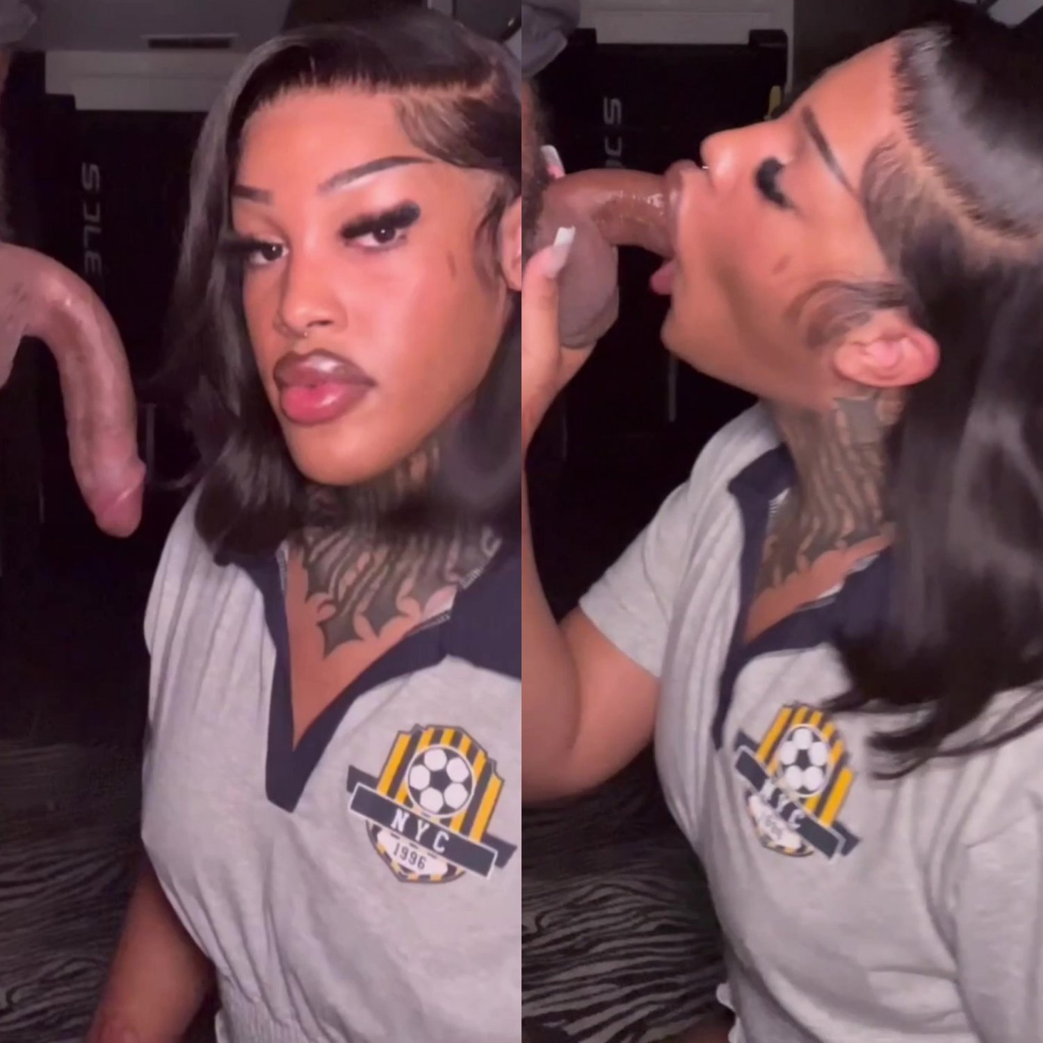 Thick Ebony Trans Deepthroat Black Dick - Shemale, Tranny, Trap, Tgirl, Ts, Blowjob #vZUrrooO